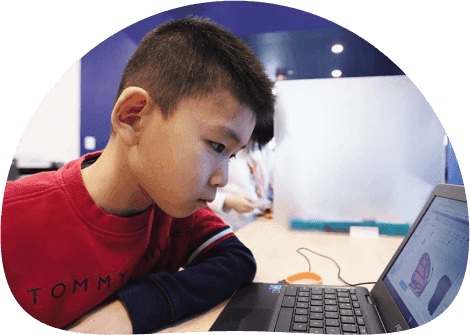 Child working at Steamoji